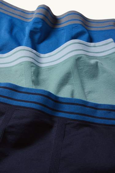 Kinderen: jongens - Set van 3 - boxershorts - naadloos - donkerblauw