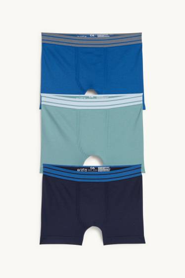 Kinderen: jongens - Set van 3 - boxershorts - naadloos - donkerblauw