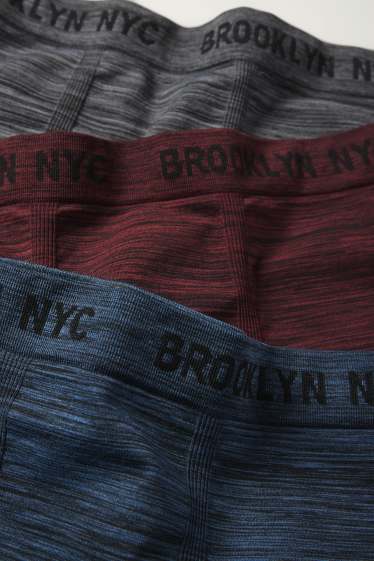 Kinderen: jongens - Set van 3 - boxershorts - naadloos - donkerblauw