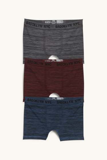 Kinderen: jongens - Set van 3 - boxershorts - naadloos - donkerblauw