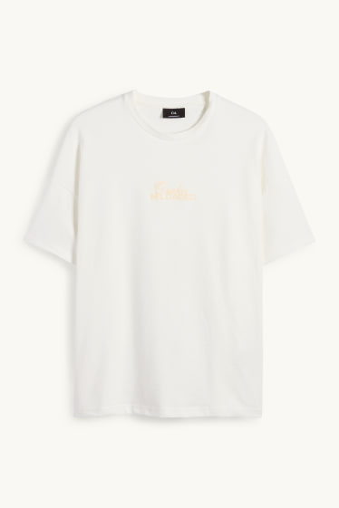 Heren - T-shirt - oversized - wit