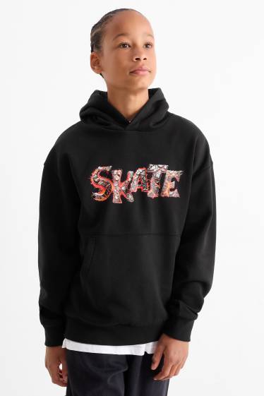 Enfants garçons - Skate - sweat à capuche - noir