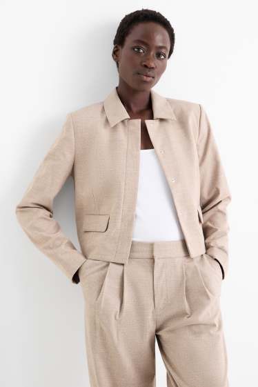 Femei - Blazer office - regular fit - structurat - bej
