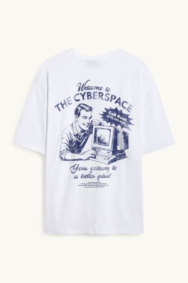 Hommes - T-shirt - Oversize - blanc