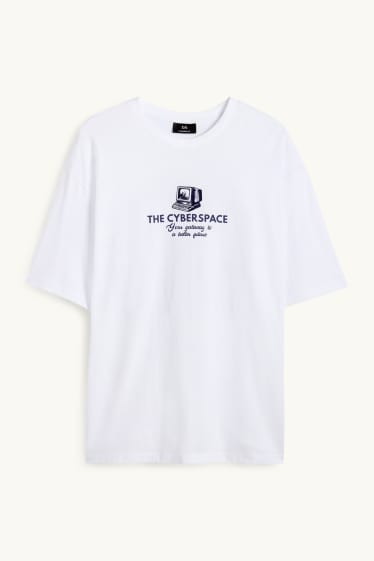Hommes - T-shirt - Oversize - blanc