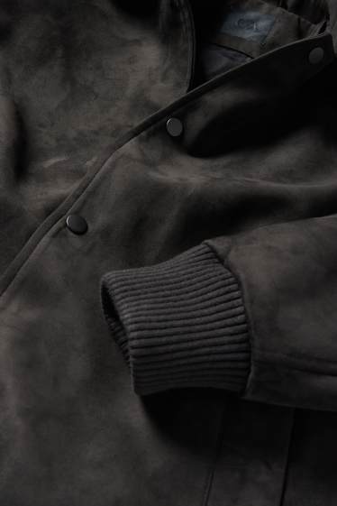 Heren - Jas - imitatiesuède - zwart