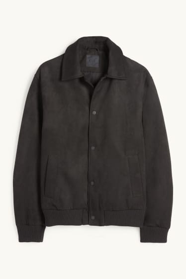 Heren - Jas - imitatiesuède - zwart