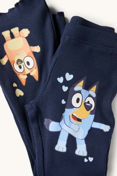 Children Girls - Bluey - flared leggings - ribbed - dark blue
