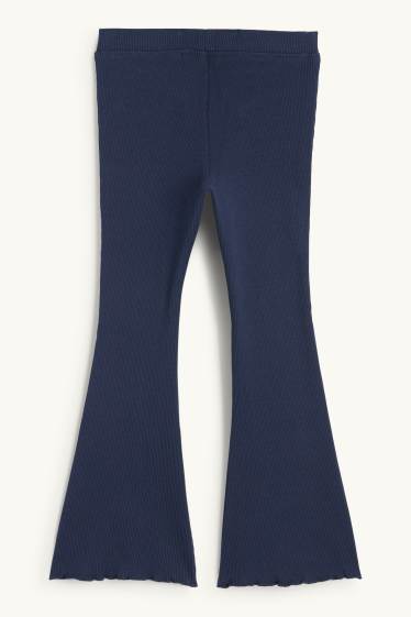 Children Girls - Bluey - flared leggings - ribbed - dark blue