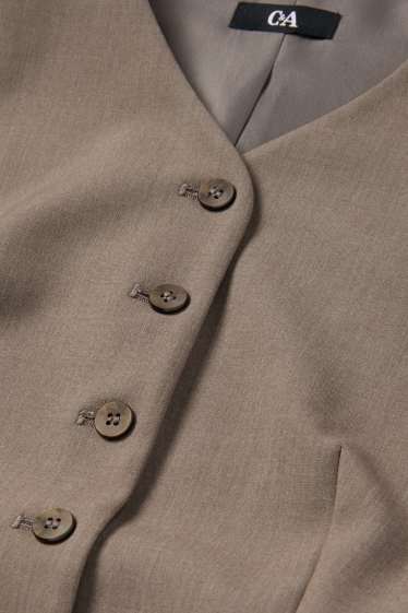 Kobiety - Kamizelka biznesowa - z wcięciem w talii - jasnobrązowy