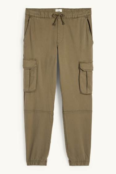 Hommes - Pantalon cargo - tapered fit - LYCRA® - vert
