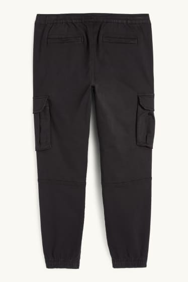 Hommes - Pantalon cargo - tapered fit - LYCRA® - noir