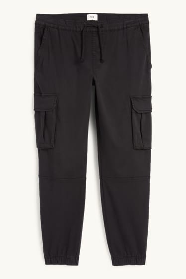Hommes - Pantalon cargo - tapered fit - LYCRA® - noir