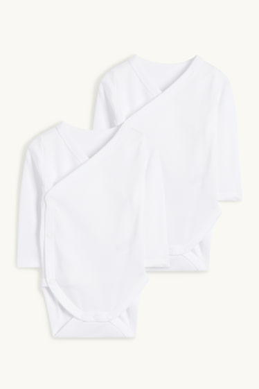 Unisexe - Lot de 2 - bodys croisés pour bébé - blanc