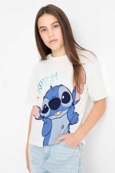 Enfants filles - Lot de 2 - Lilo et Stitch - T-shirts - blanc