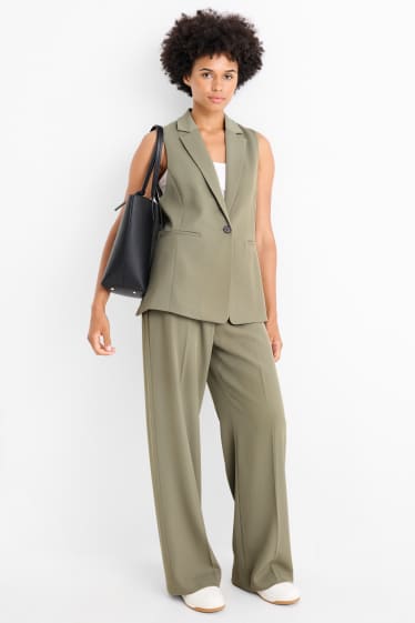 Dona - Pantalons formals - high waist - relaxed fit - caqui