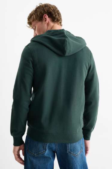 Herren - Sweatjacke mit Kapuze - dunkelgrün