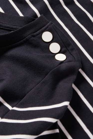 Women - Long sleeve top - striped - dark blue