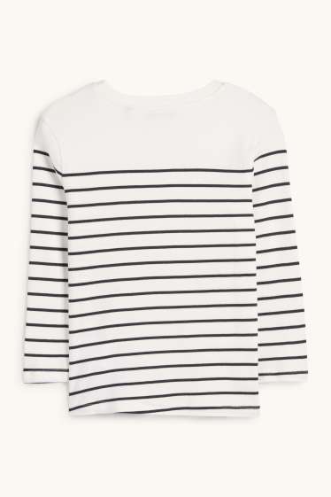 Women - Long sleeve top - striped - cremewhite