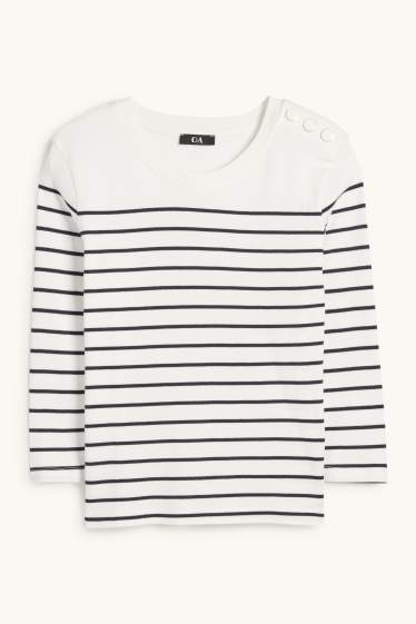 Women - Long sleeve top - striped - cremewhite