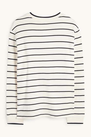 Femmes - Pull - à rayures - blanc crème