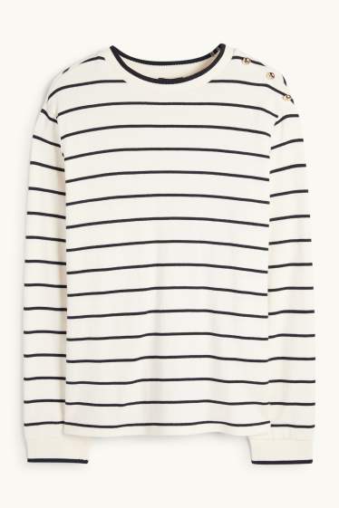 Femmes - Pull - à rayures - blanc crème