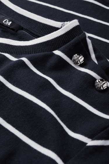 Damen - Pullover - gestreift - dunkelblau