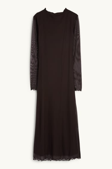 Damen - Mesh-Kleid - dunkelbraun