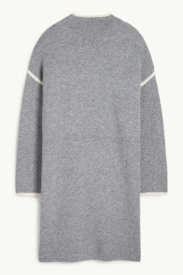 Dámské - Pletené šaty - světle šedá