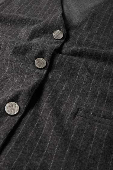 Dames - Gilet - regular fit - krijtstrepen - donkergrijs