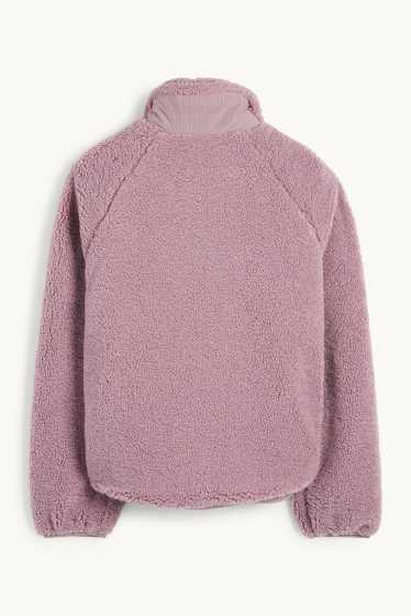 Femmes - Veste en peluche de sport - doublée - violet clair