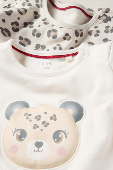 Baby Mädchen - Multipack 2er - Leopard - Baby-Sweatshirt - cremeweiß