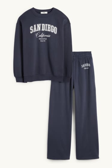 Kinder Mädchen - San Diego - Set - Sweatshirt und Jogginghose - 2 teilig - dunkelblau