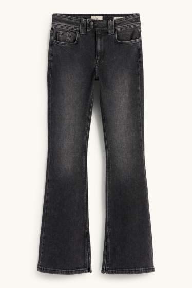 Damen - Flared Jeans - Mid Waist - jeansgrau