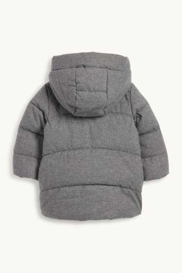 Baby Mädchen - Baby-Steppmantel mit Kapuze - grau