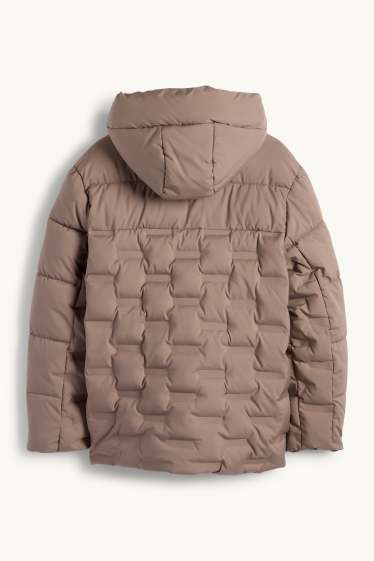 Kinder Buben - Steppjacke mit Kapuze - hellbraun