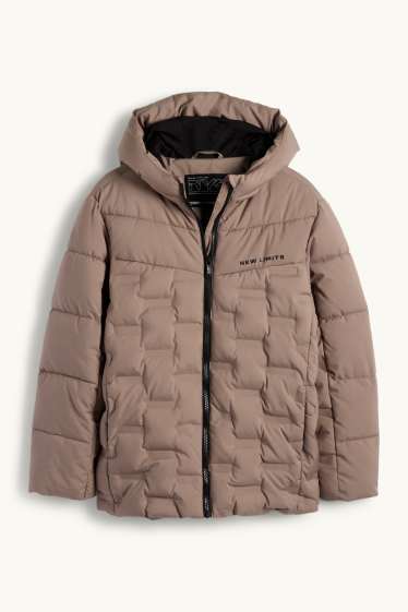 Kinder Buben - Steppjacke mit Kapuze - hellbraun