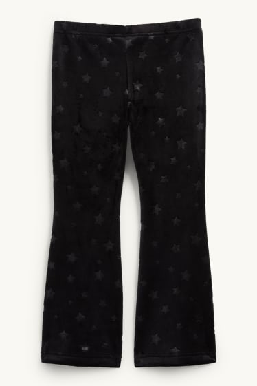 Kinder Mädchen - Sterne - Flared Leggings - schwarz