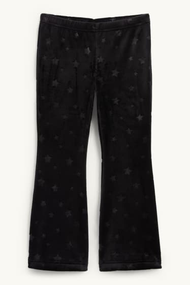 Kinder Mädchen - Sterne - Flared Leggings - schwarz