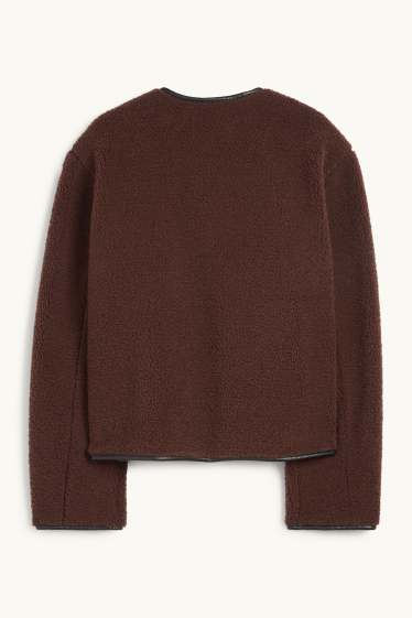 Dámské - Teddy bunda - tmavohnědá