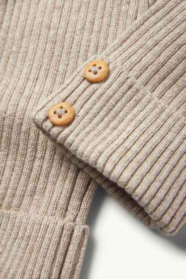 Bebés niñas - Leggings de punto para bebé - de canalé - beis
