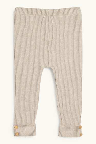 Bebés niñas - Leggings de punto para bebé - de canalé - beis