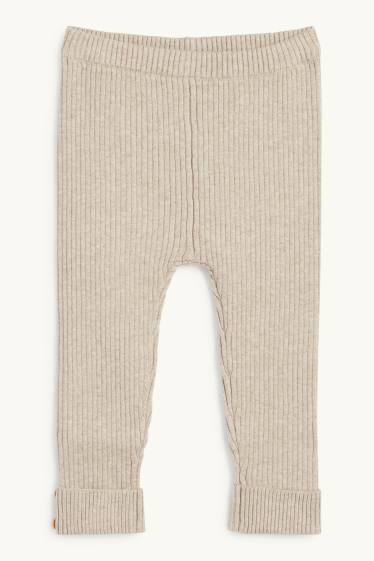 Bebés niñas - Leggings de punto para bebé - de canalé - beis