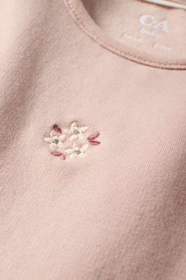 Nadó nena - Floretes - dessuadora per a nadó - brodat anglès - rosa