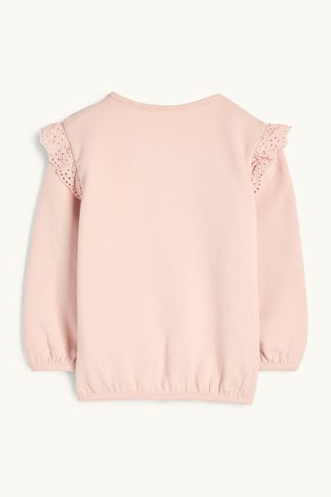 Nadó nena - Floretes - dessuadora per a nadó - brodat anglès - rosa