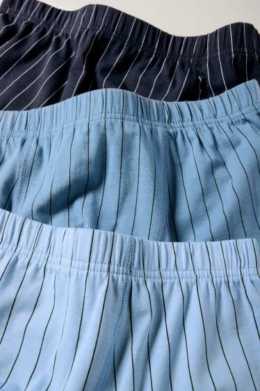 Herren - Multipack 3er - Trunks - gestreift - blau