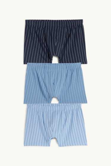 Herren - Multipack 3er - Trunks - gestreift - blau