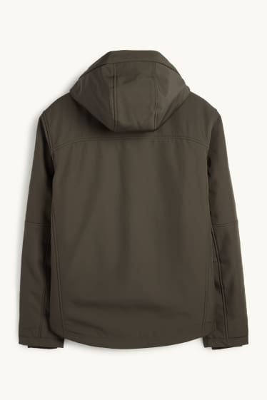 Home - Jaqueta softshell - enconxat - resistent a l’aigua - 4 Way Stretch - verd fosc