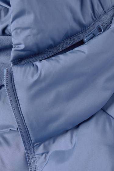 Femmes - Doudoune sans manches de sport avec capuche - bleu