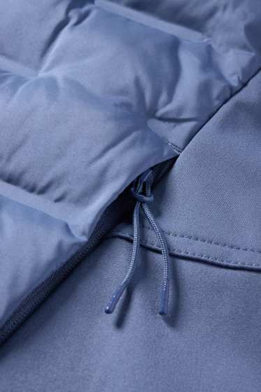 Femmes - Doudoune sans manches de sport avec capuche - bleu